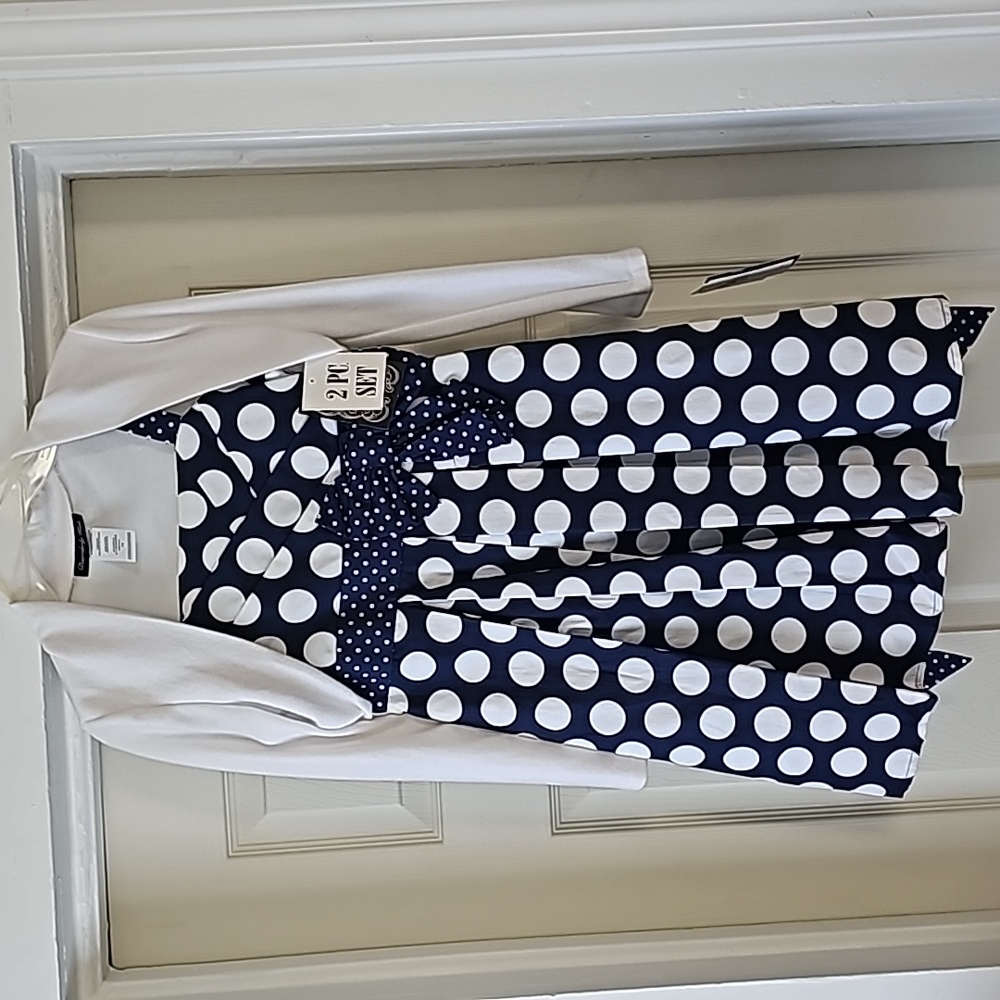 Disorderly Kids blue and white polka dot dress with shell